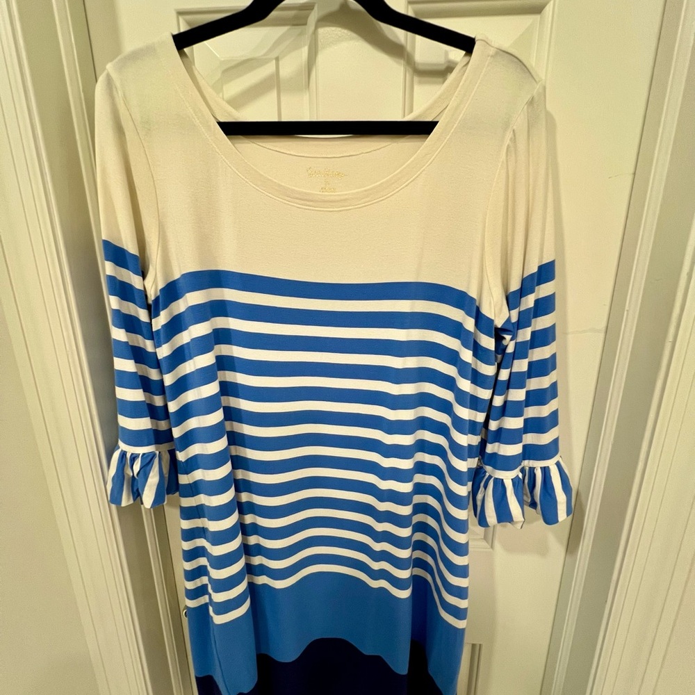 Lilly Pulitzer Cream and Blue Striped Dress